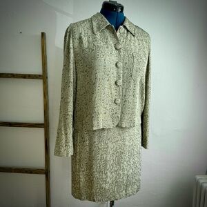 Vintage Carol Little 2 Piece Top and Skirt Separates in Sea foam Green